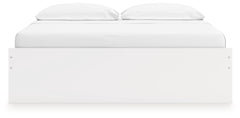Onita White King Platform Bed with 1 Side Storage - Ornate Home