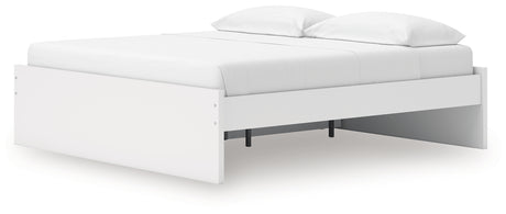 Onita White King Platform Bed with 1 Side Storage - Ornate Home