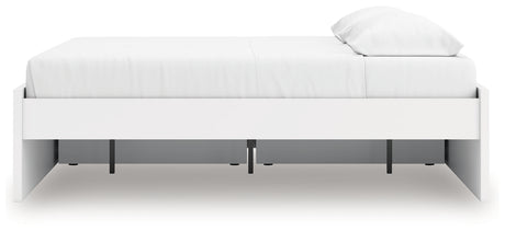 Onita White King Platform Bed with 1 Side Storage - Ornate Home