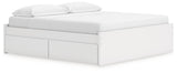 Onita White King Platform Bed with 2 Side Storage (Online Special Price) - Ornate Home