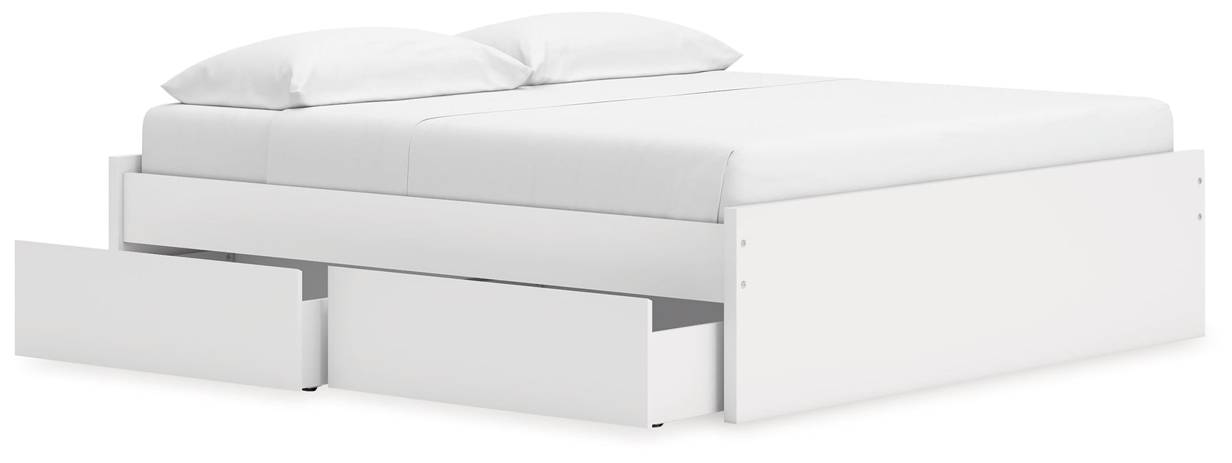 Onita White King Platform Bed with 2 Side Storage (Online Special Price) - Ornate Home