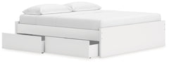 Onita White King Platform Bed with 2 Side Storage - Ornate Home