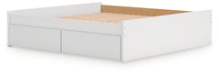 Onita White King Platform Bed with 2 Side Storage - Ornate Home