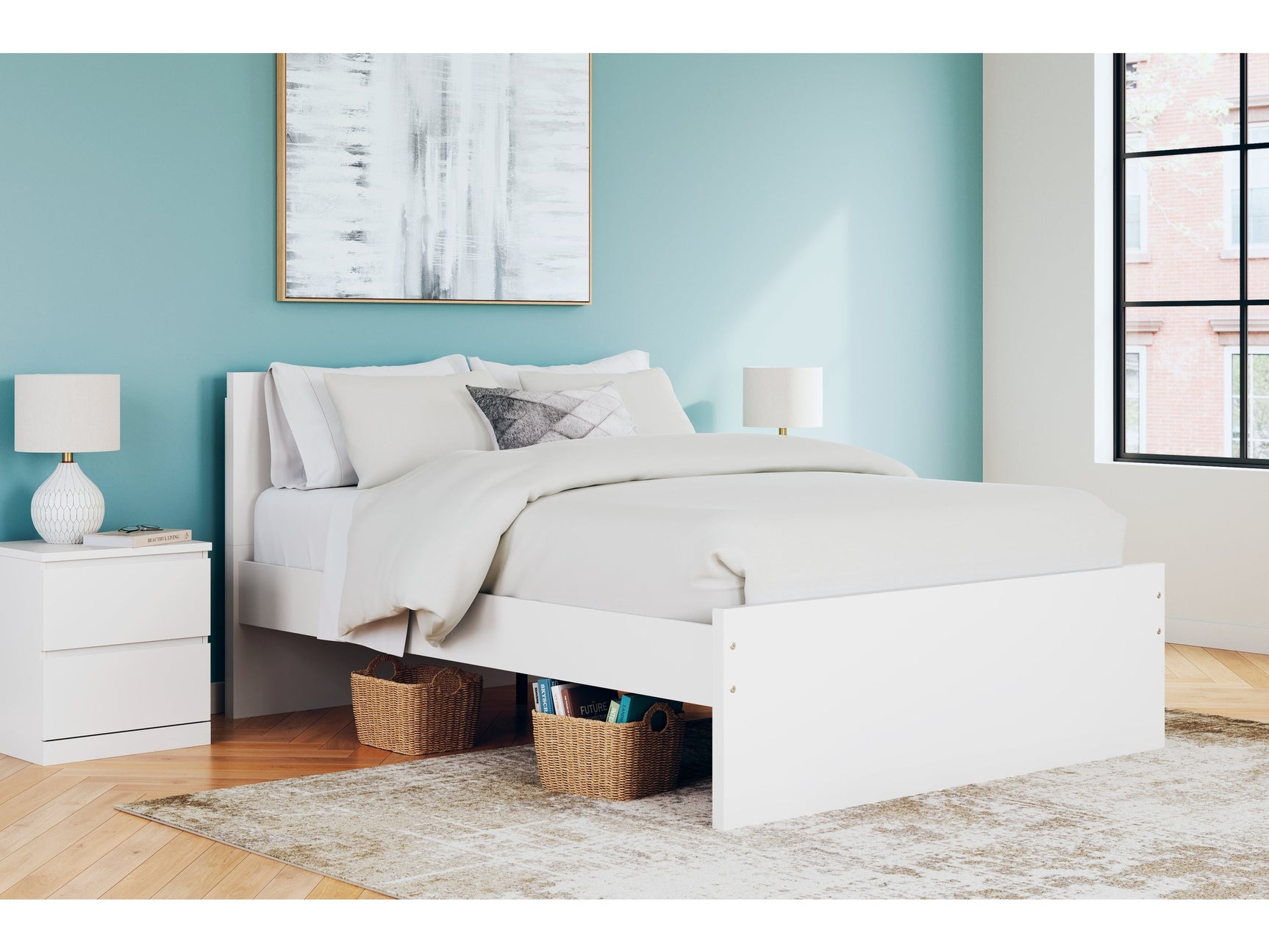 Onita White Queen Panel Platform Bed (Online Special Price) - Ornate Home