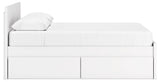 Onita White Queen Panel Platform Bed with 1 Side Storage (Online Special Price) - Ornate Home