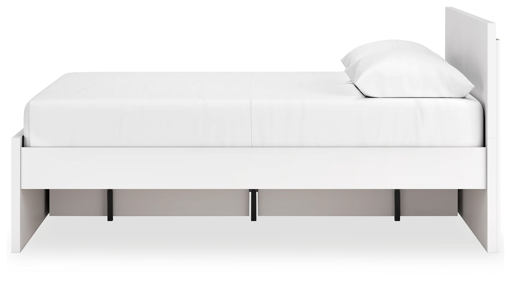 Onita White Queen Panel Platform Bed with 1 Side Storage (Online Special Price) - Ornate Home
