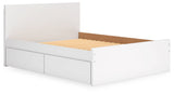 Onita White Queen Panel Platform Bed with 1 Side Storage (Online Special Price) - Ornate Home