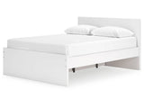 Onita White Queen Panel Platform Bed with 1 Side Storage - Ornate Home