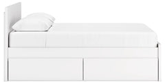 Onita White Queen Panel Platform Bed with 1 Side Storage - Ornate Home
