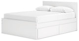 Onita White Queen Panel Platform Bed with 2 Side Storage (Online Special Price) - Ornate Home