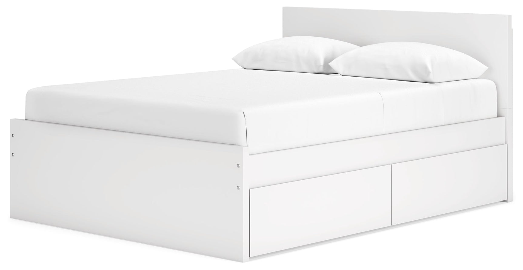 Onita White Queen Panel Platform Bed with 2 Side Storage (Online Special Price) - Ornate Home