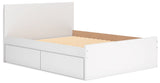 Onita White Queen Panel Platform Bed with 2 Side Storage - Ornate Home