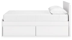 Onita White Queen Panel Platform Bed with 2 Side Storage - Ornate Home