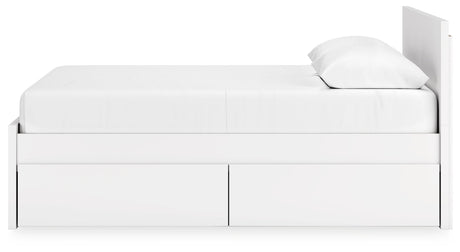 Onita White Queen Panel Platform Bed with 2 Side Storage - Ornate Home