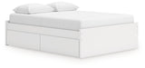 Onita White Queen Platform Bed with 1 Side Storage (Online Special Price) - Ornate Home
