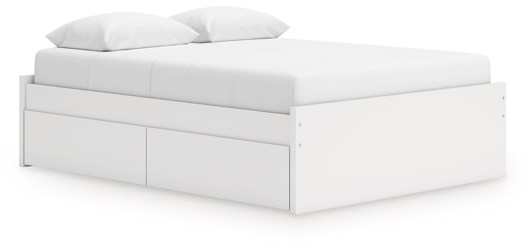 Onita White Queen Platform Bed with 1 Side Storage (Online Special Price) - Ornate Home