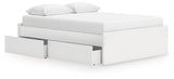 Onita White Queen Platform Bed with 1 Side Storage (Online Special Price) - Ornate Home