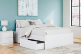 Onita White Queen Platform Bed with 1 Side Storage (Online Special Price) - Ornate Home