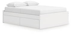Onita White Queen Platform Bed with 1 Side Storage - Ornate Home