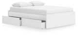 Onita White Queen Platform Bed with 1 Side Storage - Ornate Home