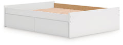 Onita White Queen Platform Bed with 1 Side Storage - Ornate Home
