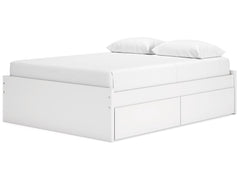 Onita White Queen Platform Bed with 2 Side Storage - Ornate Home