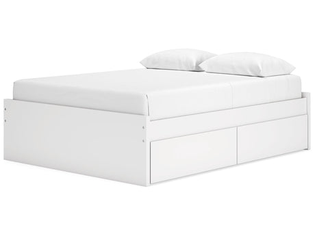Onita White Queen Platform Bed with 2 Side Storage - Ornate Home
