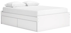 Onita White Queen Platform Bed with 2 Side Storage - Ornate Home