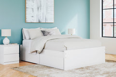 Onita White Queen Platform Bed with 2 Side Storage - Ornate Home