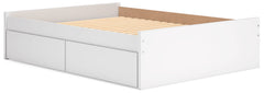 Onita White Queen Platform Bed with 2 Side Storage - Ornate Home