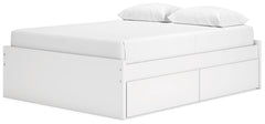 Onita White Queen Platform Bed with 2 Side Storage - Ornate Home