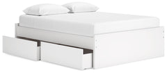 Onita White Queen Platform Bed with 2 Side Storage - Ornate Home