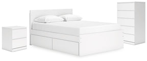 Onita White Queen Storage Bed, Chest and Nightstand - Ornate Home