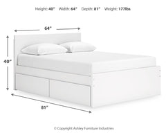 Onita White Queen Storage Bed, Chest and Nightstand - Ornate Home