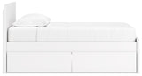Onita White Twin Panel Platform Bed with 1 Side Storage (Online Special Price) - Ornate Home