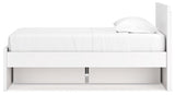 Onita White Twin Panel Platform Bed with 1 Side Storage (Online Special Price) - Ornate Home
