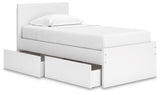 Onita White Twin Panel Platform Bed with 1 Side Storage (Online Special Price) - Ornate Home
