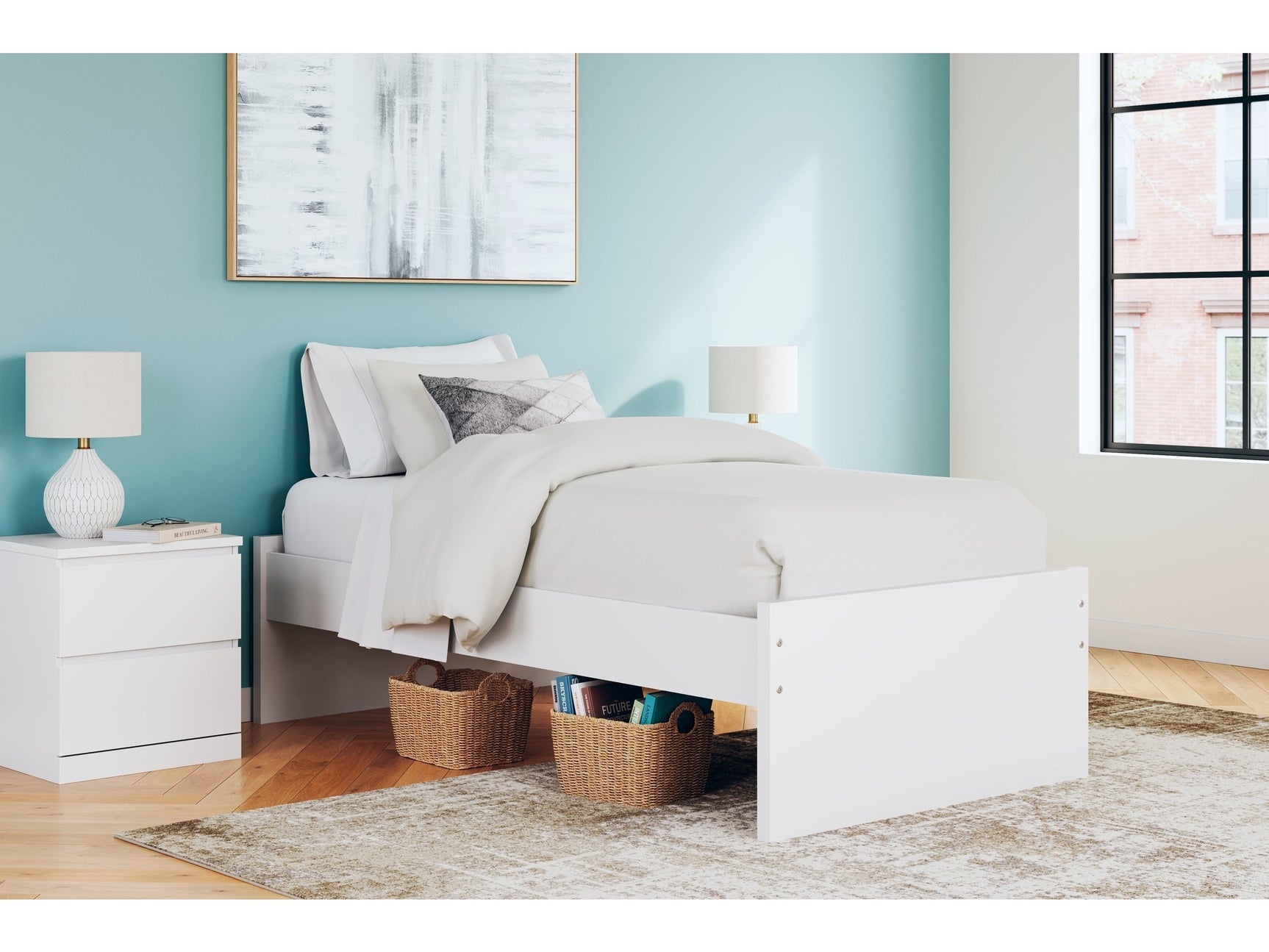 Onita White Twin Platform Bed (Online Special Price) - Ornate Home