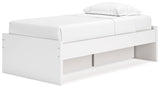 Onita White Twin Platform Youth Bed with 1 Side Storage - Ornate Home