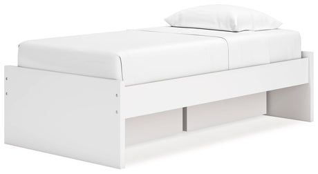 Onita White Twin Platform Youth Bed with 1 Side Storage - Ornate Home