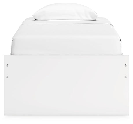 Onita White Twin Platform Youth Bed with 1 Side Storage - Ornate Home