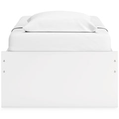 Onita White Twin Platform Youth Bed with 1 Side Storage - Ornate Home