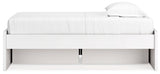 Onita White Twin Platform Youth Bed with 1 Side Storage - Ornate Home