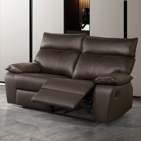 Onoria Brown Leather Match Reclining Living Room Set - Ornate Home
