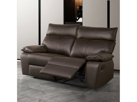 Onoria Brown Leather Match Reclining Loveseat - Ornate Home