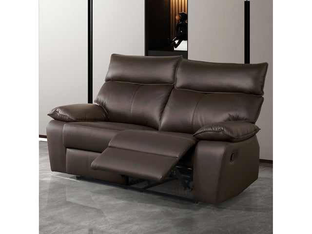 Onoria Brown Leather Match Reclining Loveseat - Ornate Home