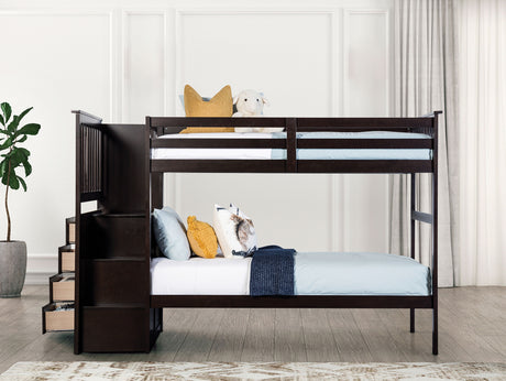 Ontario Espresso Twin/Twin Bunk Bed - Ornate Home
