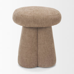 Oona Stonewashed Latte Upholstered Ottoman - Ornate Home