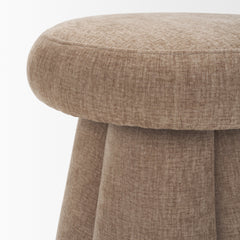 Oona Stonewashed Latte Upholstered Ottoman - Ornate Home