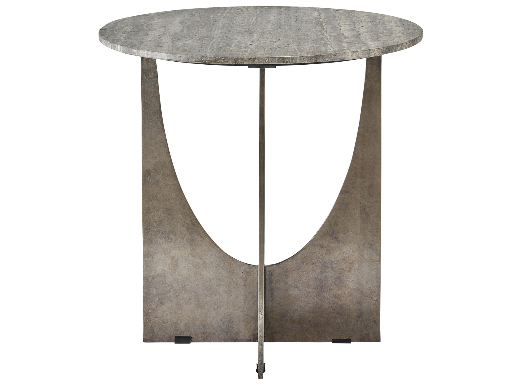 Op Art Gray/Aged Pewter End Table - Ornate Home